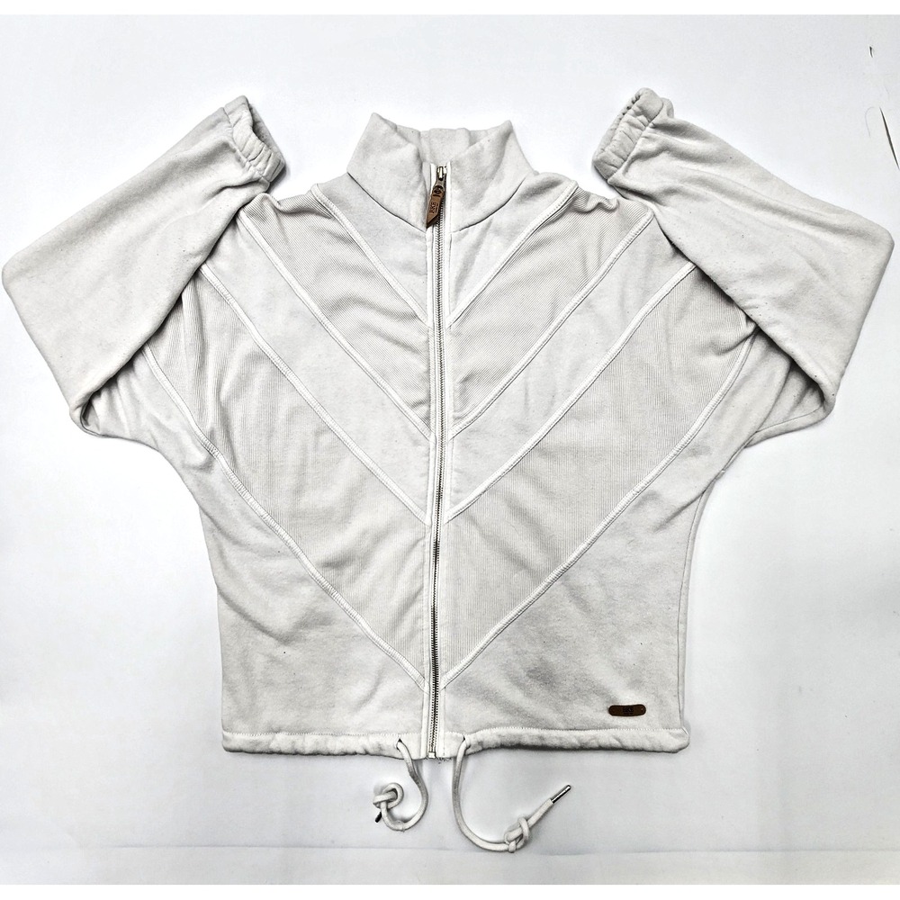 BKE BUCKLE WOMENS FULL ZIP JACKET SWEATSHIRT XS WHITE